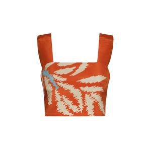 NEW JUAN DE DIOS marimba top in orange gladiolos